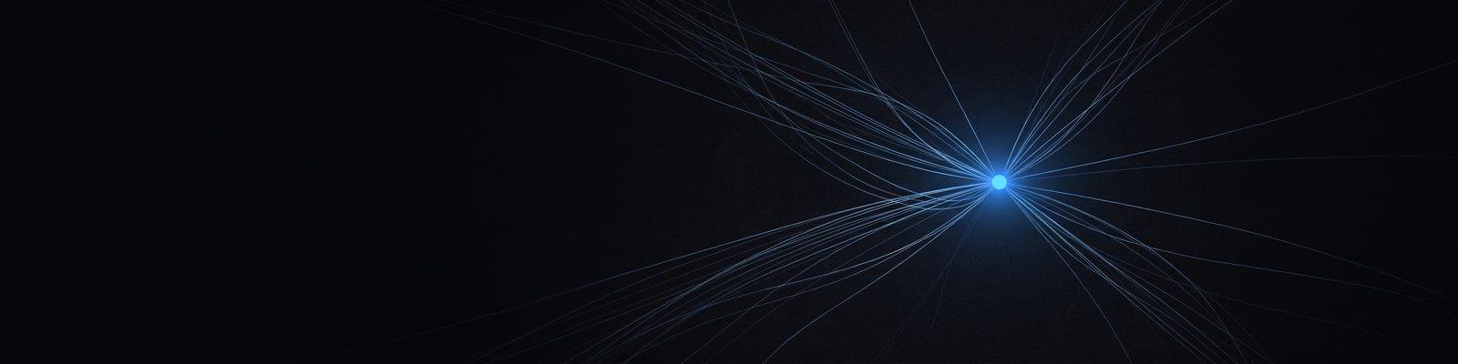 Fine luminous filaments converging on a single blue node, standing for the Philippine market.